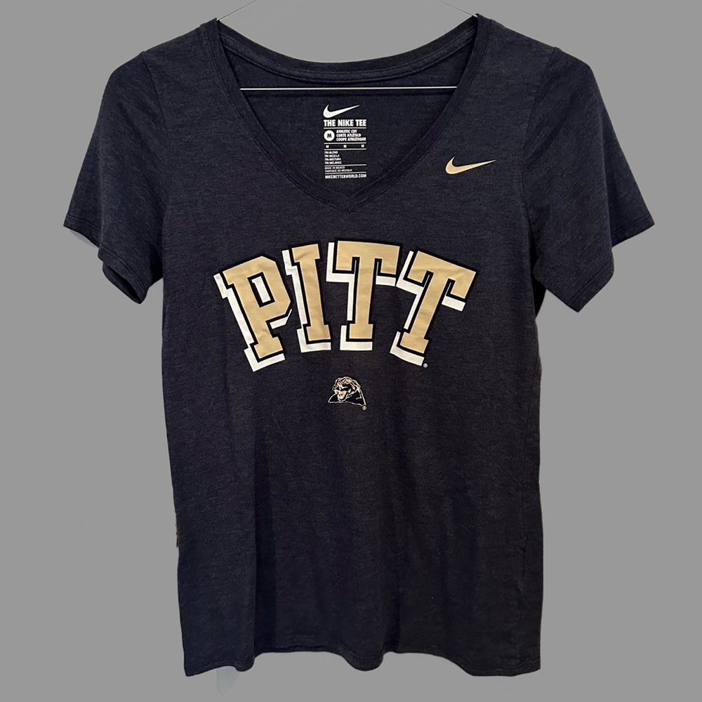 Nike Navy and Gold Pitt Graphic Tee